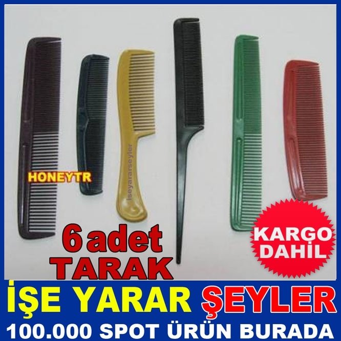 ÜCRETSİZ KARGO FARKLI SAÇ TİPLERİNE UYGUN 6 'lı SAÇ TARAK SETİ