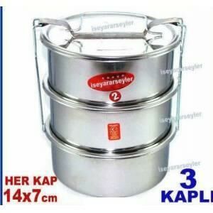 Yemek Taşıma Kabı 2no 2-3 Kişilik 3'lü Paslanmaz Çelik Sefertası