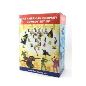 31 Parça Küçük Farklı Renkte Kaliteli Plastikten Kovboy Figür Seti Çitler, Top ve Kabile Çadırıyla