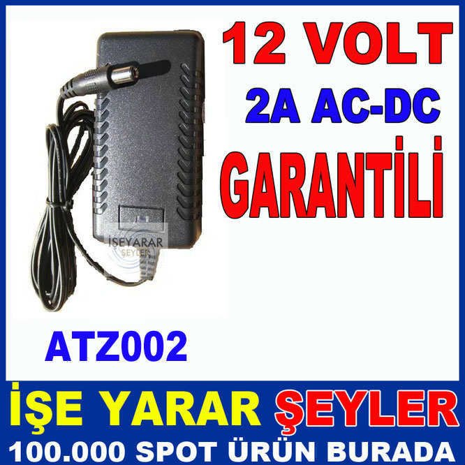 GARANTİLİ 12V 2A AC-DC İÇ MEKAN LED ADAPTÖRÜ