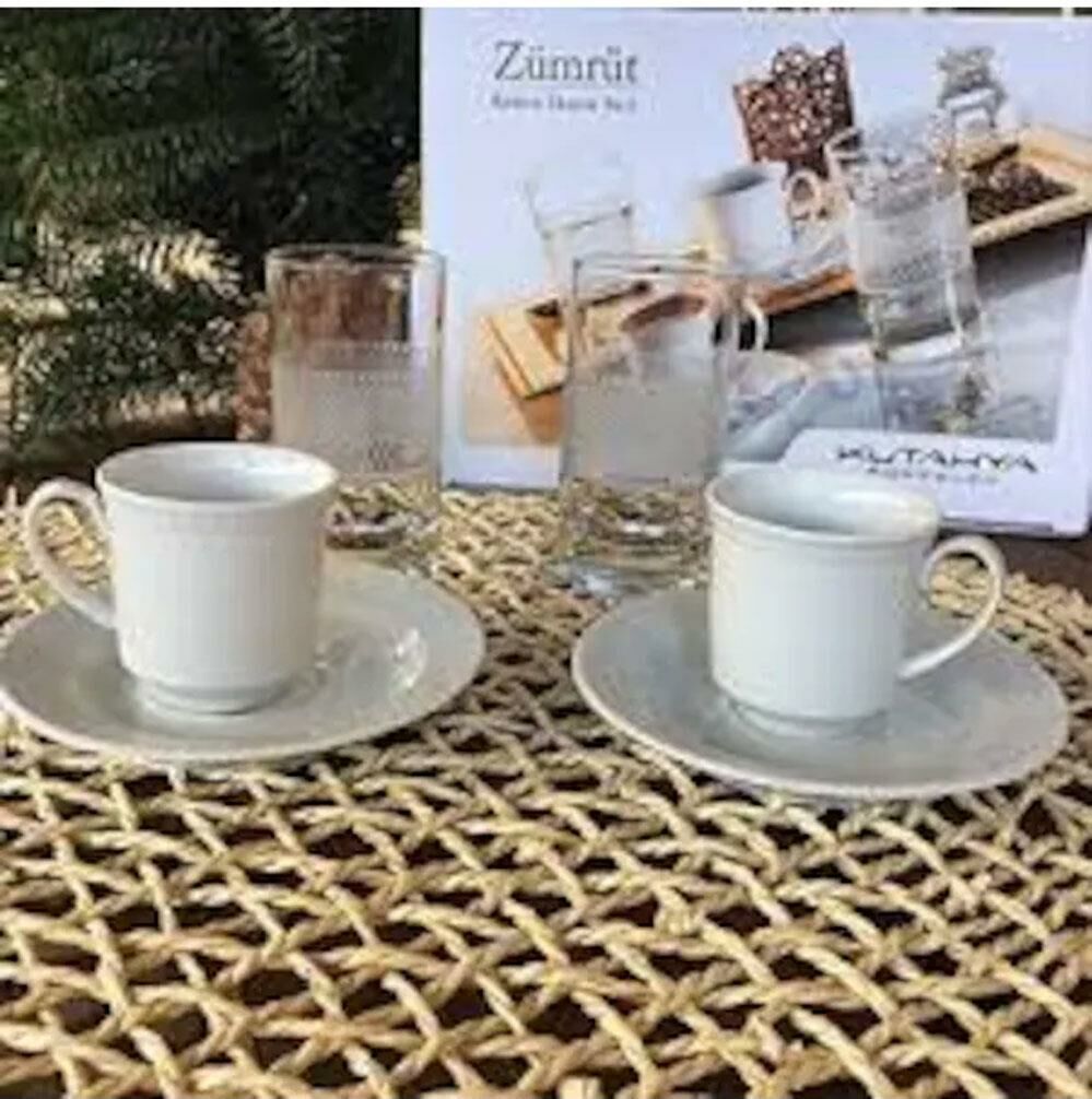 Kütahya Porselen Zümrüt Kahve İkram Seti