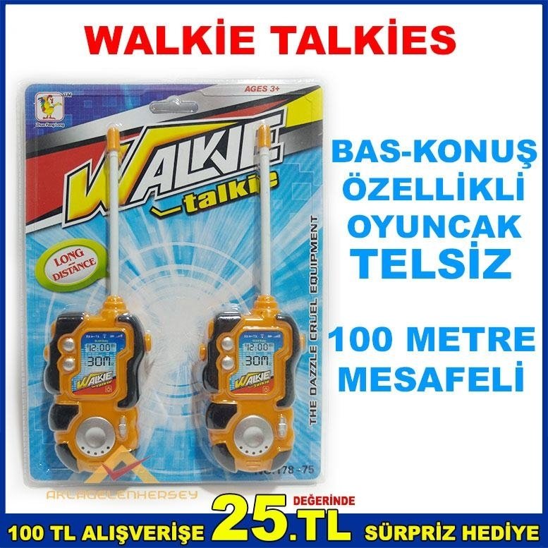 WALKİE TALKİES OYUNCAK TELSİZ 100 METRE MESAFELİ