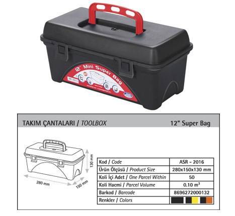 12inçSÜPER BAG TAKIM ÇANTASI TOOL BOX 28x15x13cm -2