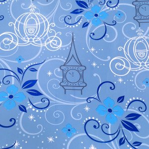 5mt Rulo 500x45cm Mavi Çiçek ve Saat Desenli Kendi Yapışkanlı Pvc Folyo Duvar+Mobilya Kaplaması