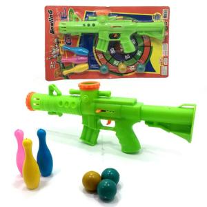 7 Parça Top Atan Tüfekli Büyük Boy Bowling Oyuncak Seti 39 cm