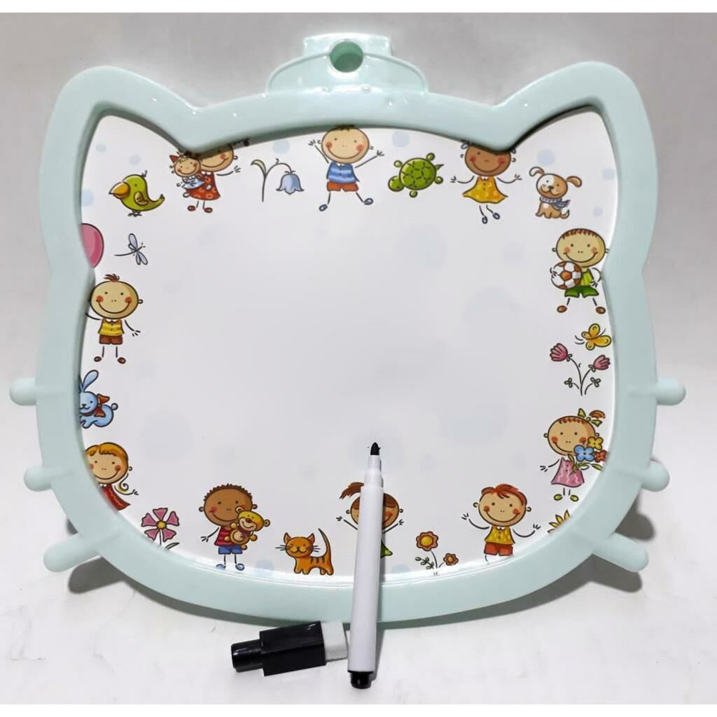 Hello Kitty İki Yüzlü 27x24cm Ebatında Özel Kalemli Yazı Tahtası Silgili Mıknatıslı Özel Kalemli