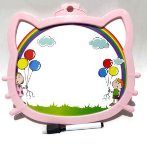 Hello Kitty İki Yüzlü 27x24cm Ebatında Özel Kalemli Yazı Tahtası Silgili Mıknatıslı Özel Kalemli