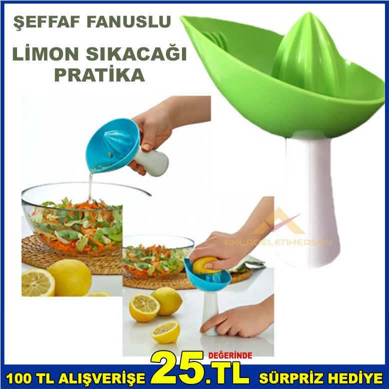 LÜXPLASTİK ŞEFFAF FANUSLU PRATİKA LİMON SIKACAĞI