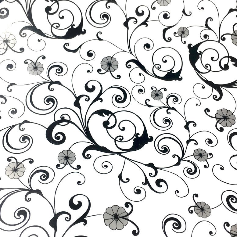 5mt Rulo 500x45cm Beyaz, Çiçekli Şal Desenli Kendi Yapışkanlı Pvc Folyo Duvar+Mobilya Kaplaması