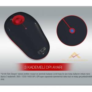 Inca Vivre Her Yüzeyde Çalışabilen Incatrack Ergonomik Wıreless Kablosuz Optic Mouse Fare