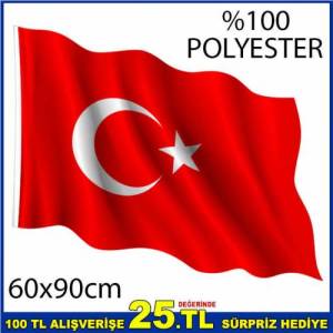 1. KALİTE Dayanıklı Alpaka Türk Bayrağı POLYESTER KUMAŞ TÜRK BAYRAĞI 60x90cm,Şanlı Türk Bayrağı