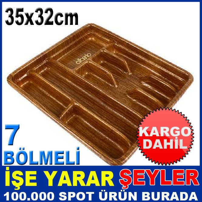 7 BÖLMELİ AHŞAP GÖRÜNÜMLÜ ÇEKMECEİÇİ KAŞIKLIK KD