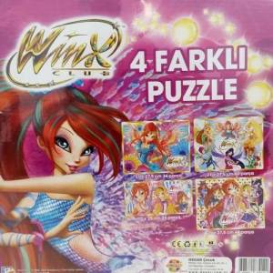 4'lü Winx Eğitici Eğlendirici Puzzle Seti