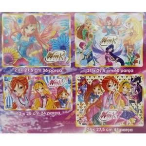 4'lü Winx Eğitici Eğlendirici Puzzle Seti