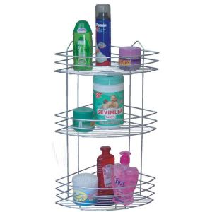 3 KATLI PASLANMAZ ÇELİK KROM BANYO KÖŞESİ