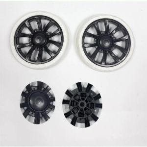 Pazar Arabası 17x17cm Teker Takımı Plastik Siyah Beyaz