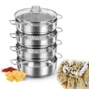 Alüminyum Mantı Tencereleri Seti 30cm 6 Parça 5 Katlı Aliminyum Mavioli Pot Yanmaz-Yapışmaz