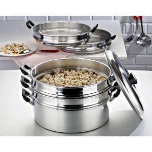 Alüminyum Mantı Tencereleri Seti 30cm 6 Parça 5 Katlı Aliminyum Mavioli Pot Yanmaz-Yapışmaz