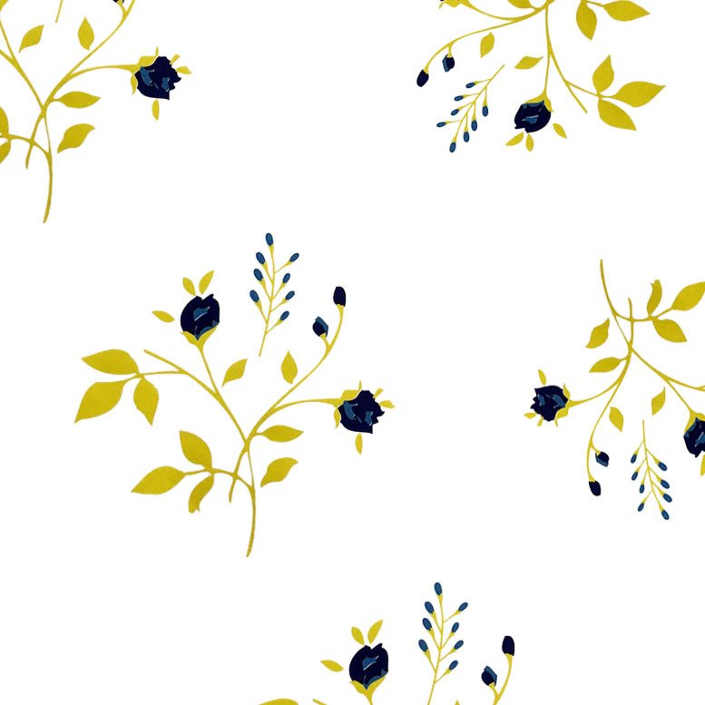 5mt Rulo 500x45cm Dallı Mavi Gül Desenli Kendi Yapışkanlı Pvc Folyo Duvar+Mobilya Kaplaması