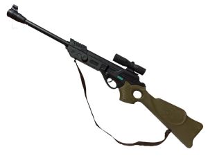 71cm Uzunluğunda Cırcır Sesli Siyah Renk Dürbünlü Oyuncak Tüfek