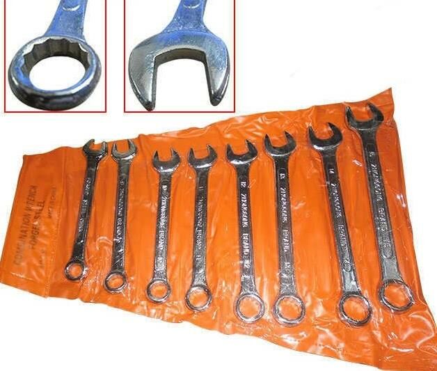 Paslanmaz krom kaplama 8'li kombine anahtar