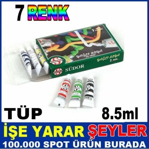 ÜCRETSİZ KARGO İLE SÜDOR 7'li NON-TOXIC TÜP ŞİŞE YAĞLI BOYA SETİ