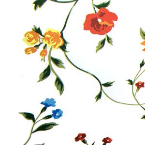 5mt Rulo 500x45cm Kırmızı Sarı Mavi Çiçek Desen Yapışkanlı Folyo Duvar+Mobilya Kaplaması