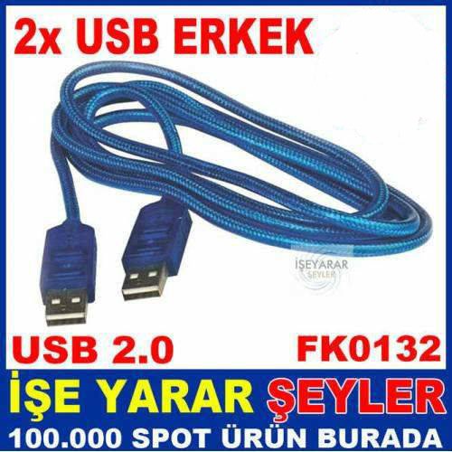 İki Ucu Usb Erkek Kablo 1.8 Metre Usb 2.0 Kd
