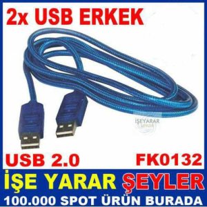 İki Ucu Usb Erkek Kablo 1.8 Metre Usb 2.0 Kd