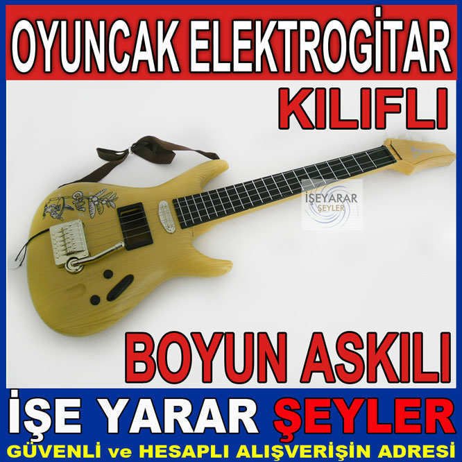 KILIFLI BOYUNDAN ASKILI OYUNCAK ELEKTRO GİTAR