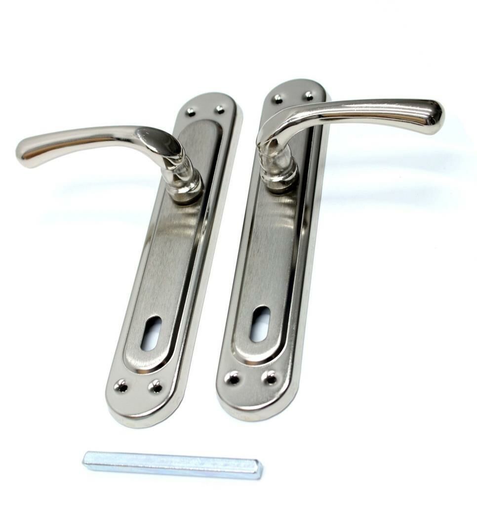 Normal Anahtarlı Oda Kapısı Kolu Takımı Ön-Arka 2 Adet Set Nikel Metal Gövdeli iç Kapı Kol Seti