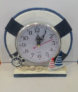 Can Simidi Tasarımlı Deniz Temalı Marin Masa Saati Kırmızı Ve Mavi