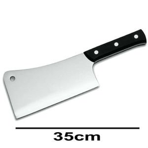 35cm Uzunluğunda Sağlam Paslanmaz Çelik Satır Profesyonellerin Vazgeçilmezi Büyük Boy Kasap Satırı