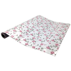 5mt Rulo 500x45cm Dallı Pempe Çiçek Desenli Kendi Yapışkanlı Pvc Folyo Duvar+Mobilya,Dolap Kaplaması