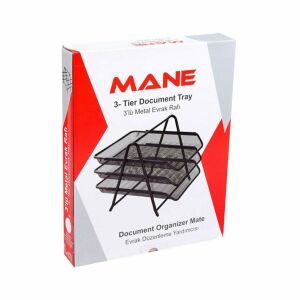 MANE Metal Evrak Rafı 3'lü Dayanıklı Evrak  Düzenleme Yardımcısı