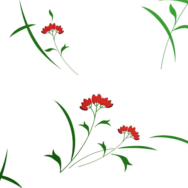 5mt Rulo 500x45cm Dallı Kırmızı Çiçek Desen Kendi Yapışkanlı Pvc Folyo Duvar+Mobilya,Dolap Kaplaması