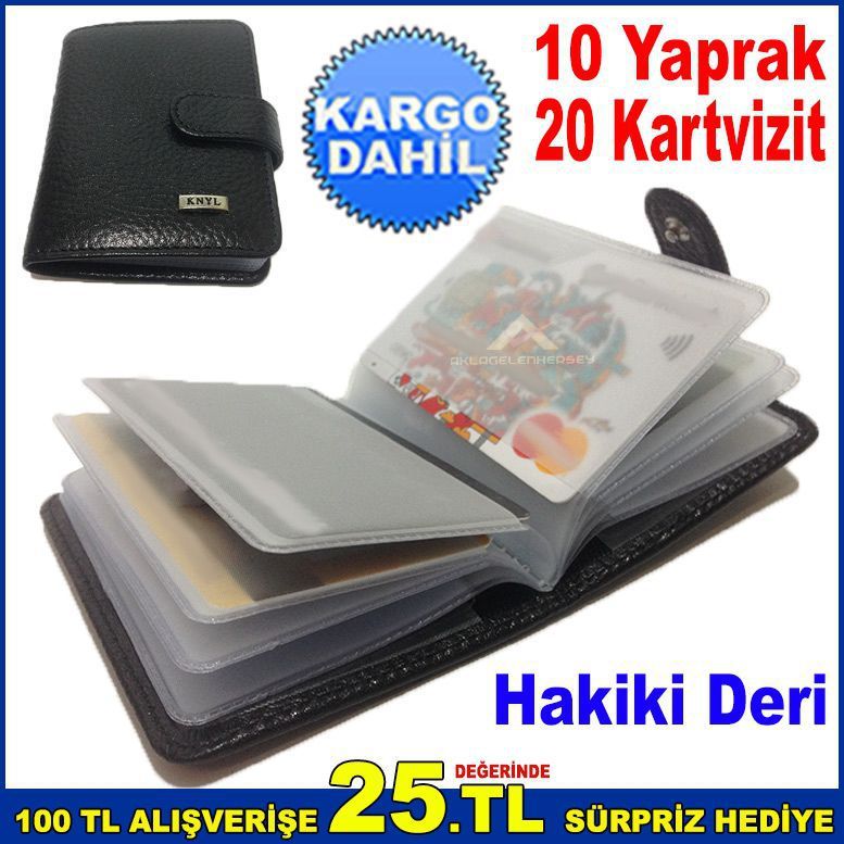 10yaprak 20kart Kartvizitli Hakiki Deri Cep Kredi Kart Cüzdanı
