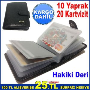 10yaprak 20kart Kartvizitli Hakiki Deri Cep Kredi Kart Cüzdanı