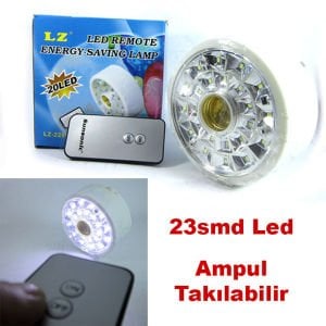 Uzaktan Kumandalı Ampul Takılabilen Enerji Tasarruflu Led Lamba Ampul 23smd Led Acil Durum Işıldak