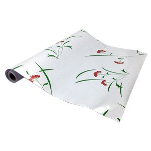 5mt Rulo 500x45cm Dallı Kırmızı Çiçek Desen Kendi Yapışkanlı Pvc Folyo Duvar+Mobilya,Dolap Kaplaması