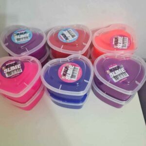 Karışık Çok Renkli Eğlenceli Hareketli Sağlıklı Kalp Pofuduk Slime