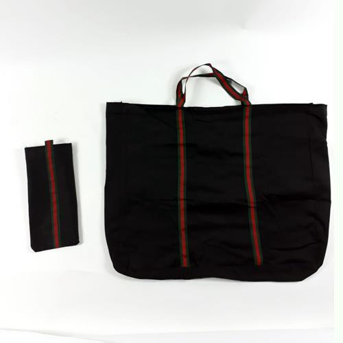 Kılıflı 55x42 Cm Sağlam Likra Kumaş Pazar Alışveriş Çantası Siyah