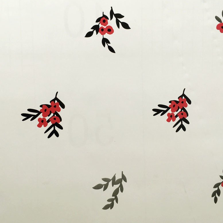 5mt Rulo 500x45cm Krem Renk Kırmızı Çiçek Desenli Yapışkanlı Pvc Folyo Duvar+Mobilya,Dolap Kaplaması
