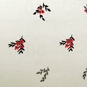 5mt Rulo 500x45cm Krem Renk Kırmızı Çiçek Desenli Yapışkanlı Pvc Folyo Duvar+Mobilya,Dolap Kaplaması