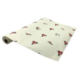 5mt Rulo 500x45cm Krem Renk Kırmızı Çiçek Desenli Yapışkanlı Pvc Folyo Duvar+Mobilya,Dolap Kaplaması