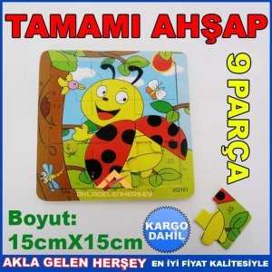 ÇOCUKLAR İÇİN EĞİTİCİ AHŞAP UĞURBÖCEĞİ PUZZLE