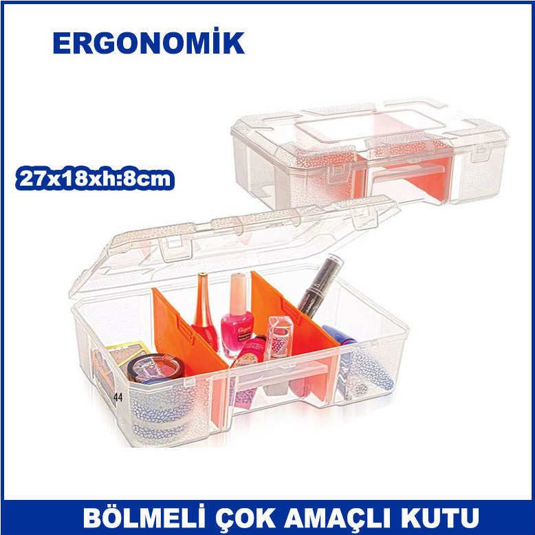 Ergonomik Tasarıma Sahip Ayarlanabilir Bölmeli Çok Amaçlı Kutu 27x18xh:8