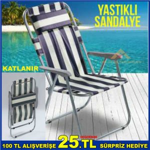 YASTIKLI KATLANIR KOLTUK PLAJ, KAMP SANDALYESİ