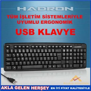 HADRON ERGONOMİK DİZAYN STANDART USB Q KLAVYE