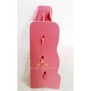 Şık Ve Kullanışlı 3 Katlı Set Üstü Ahşap Folyoluk Streçlik Kağıt Havluluk Duvara Monte Pembe